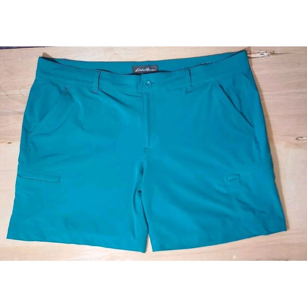 Eddie Bauer Flexion Amphib Women Sz 18 Teal Shorts Hiking Outdoor Basic Gorpcore